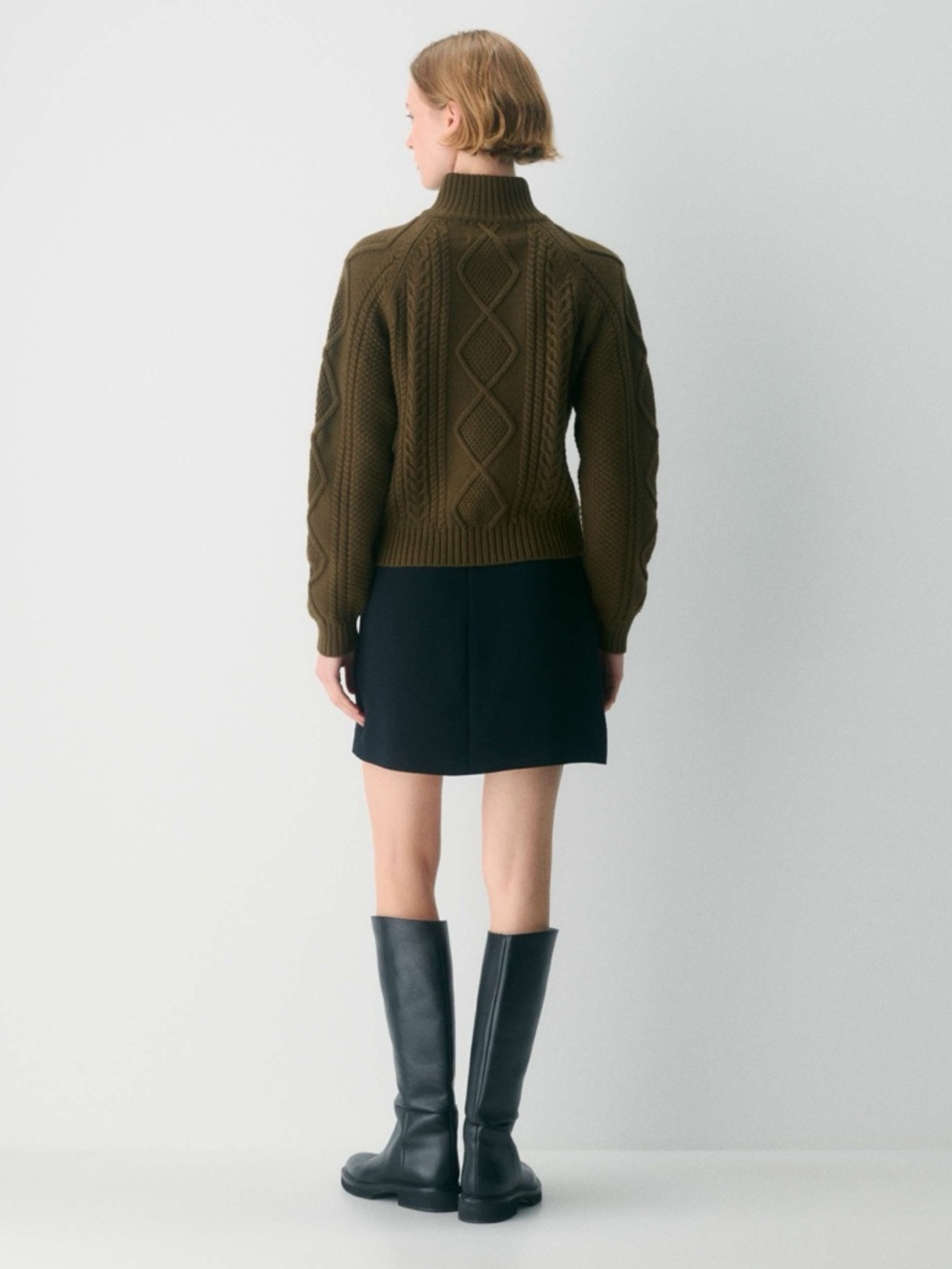 Aritzia cable knit merino wool mastery 1/4 zip Sweater New w tag! Size S GWP - Picture 3 of 8